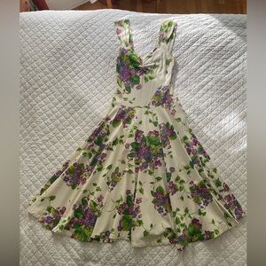 Vintage Betsey Johnson 1980s Punk Label White Floral Dress